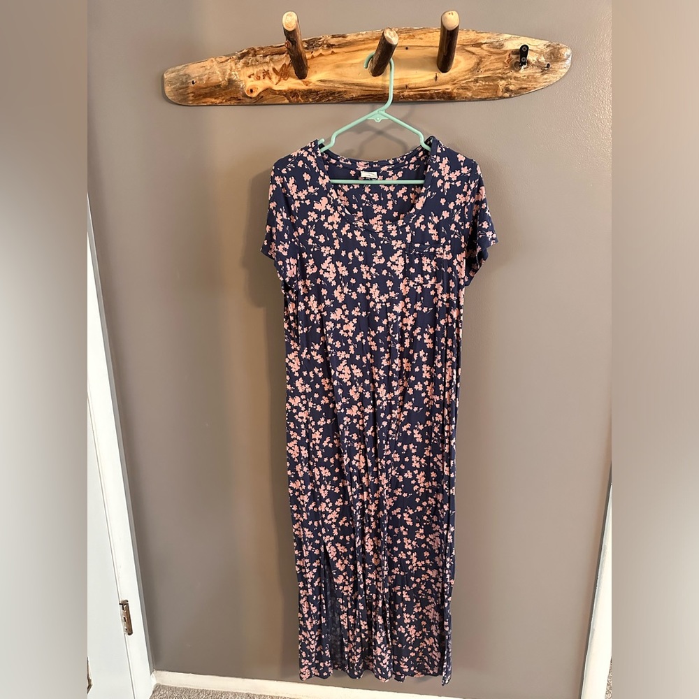 Floral Jersey Maxi Dress - Soft and Comfy - Boho, Relaxed, Lounge, t shirt dress